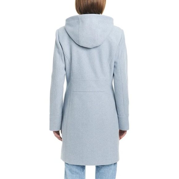 NEW Vince Camuto Women's XX-Large Hooded Light Gray, Blue Coat Polyester Blend - Picture 4 of 14